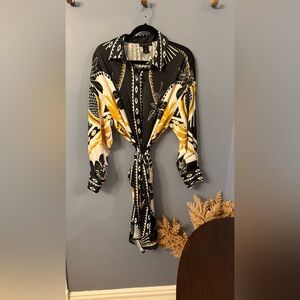 House of Harlow Satin Tie Wrap Dress Size L